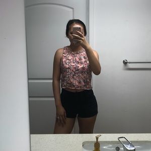 Forever 21 pink floral crop top